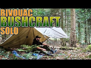 BIVOUAC SOLO EN FORET (bushcraft, tarp, couverture en laine, Bushbox)