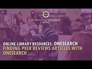 Finding Peer Reviewed Articles with OneSearch