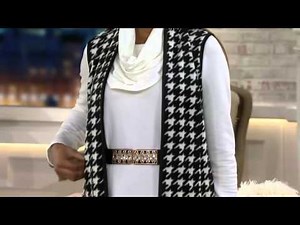 Susan Graver Printed Polar Fleece Houndstooth Vest on QVC