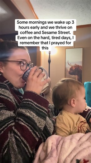 Coffee & @Sesame Street getting us through today! ♥️