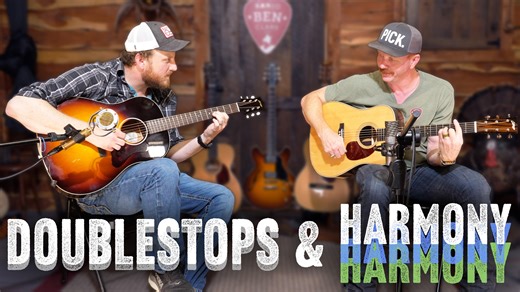 Sometimes there's theory, and sometimes there's just fun things to play. But sometimes there's fun things to play that also teaches theory! In this lesson we'll use a doublestop scale to begin jamming up the neck! Full lesson for Gold Pick members: https://banjobenclark.com/lessons/doublestops-harmony-guitar-intermediate #guitarlesson #bluegrassguitar #flatpicking | Banjo Ben