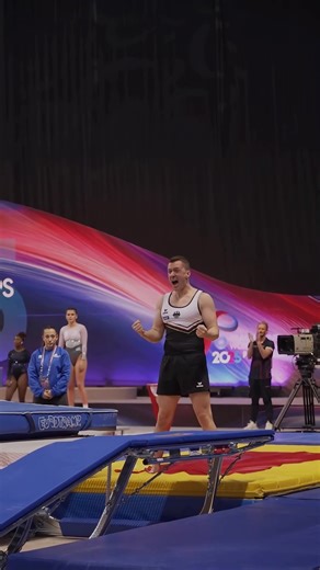 Daniel Schmidt with an absolutely unreal DMT pass. The speed, height and number of twists in this is just insane. One of those runs that reminds you how high the level really is on double mini. An amazing way to leave the international stage. #fyp #DMT #DoubleMiniTrampoline #Gymnastics #TrampolineGymnastics
