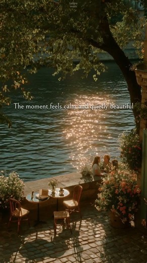 Sunset Cafe Ambience ☕ Relaxing Coffee Shop Vibes by the River