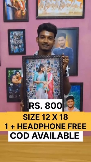 1.2M views · 369 reactions | Size : 12 x 18 (A3) ️ Rs. : 800₹ only OFFER : FREE HEADSET FREE DELIVERY & COD | Chroma photo frames ap | Facebook