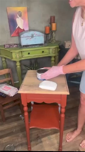 No pain gel stain in Golden Ash . #dixiebellepaint #woodstaining #woodstain #furnitureflip #furnituremakeover | Ajs Vintage Designs