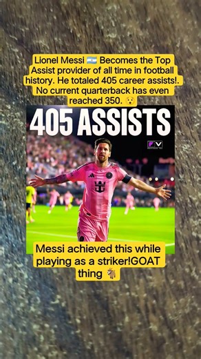 Lionel Messi Becomes the Top Assist provider of all time in history. He totaled 405 career assists