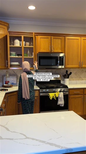 My morning routine preparing for Ramadan! While every single morning doesn’t look like this, it’s what I’m striving for. The peace when my morning starts like this 😭😍 #muslimmom #muslimah #fyp #muslim #morningroutine