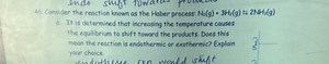 Consider the reaction known as the Haber process: \mathrm { N }... | Filo
