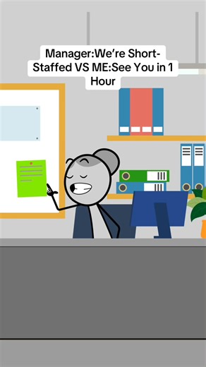 90K views · 2.7K reactions | Manager: We’re Short-Staffed VS ME:See You in 1 Hour #animation #animationmeme #work #worklife #manager #managersbelike #corporatelife #usa | Sleek Animations | Facebook