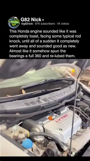 This Honda engine sounded like it was completely toast, facing some typical rod knock, until