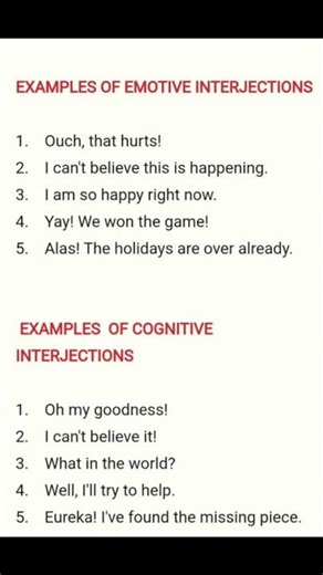 # English grammar # examples of interjections