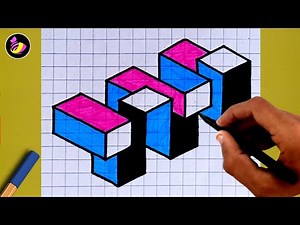 How to Draw Impossible 3D Cubes | 3D Drawing on Graph Paper