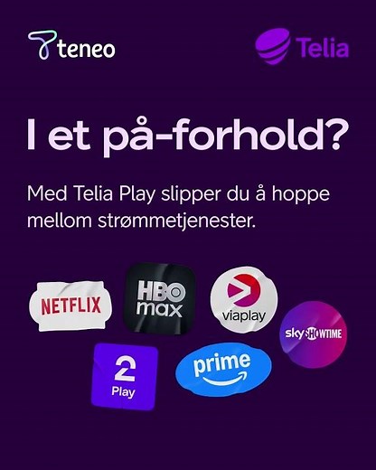 Med Telia Play får du tilgang til populære strømmetjenester og kanaler.