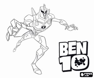 Diamondhead, Ben 10 extraterrestrial coloring page printable game
