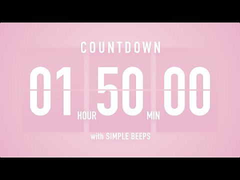 1 Hour 50 Minute Countdown Timer 🌸 Flip Clock with Simple Beeps 🔔