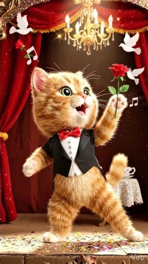 🔥WaIT FoR It — cute cat singing opera on stage #shorts #shortsfeed
