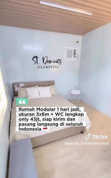 Rumah Modular 1 hari jadi cocok buat hunian, kos-kosan, kantor proyek, hingga villa ✨ Ukuran 3x6m WC lengkap, harga cuma 43jt 💥 Bangun cepat, kualitas kuat, bisa kirim & pasang ke seluruh Indonesia 🇮🇩 Boleh cicil mimpi pelan-pelan… yang penting mulai dari sekarang 🏡 Yuk konsultasi gratis 👇 📞 0895329782461 atau 0895329782502 #RumahModular #fyp #HunianMinimalis #rumahcepat #padang