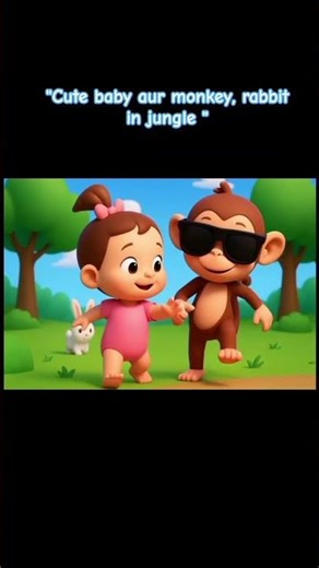 " jungle me baby girl aur rabbit, monkey ki pyare se mulaqat"