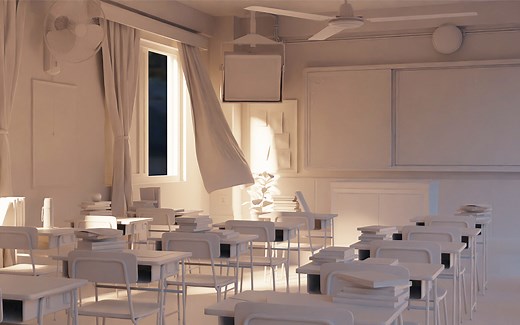 【3Dmax建模】从头开始教你，如何搭建教室场景模型，