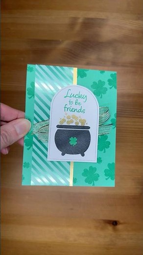 Stampin’ Up! Good Luck Friend Card #diy #stpatricksdaycard #cardmaking #patternedpaper #papercraft