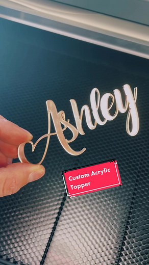 Making an acrylic topper with our @glowforge . #loveit #Acrylictopper #toppers #cakes #cakedecorating #cakedecorator #lasvegascakes #cake #fyp #foryoupage #foryou #love #baker #crafter #crafting #crafty #craftycakeshop #craftyaf