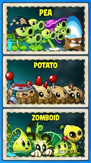 PvZ2 - Team of 4 Pea vs Potato vs Zomboid Power-Up #Shorts #pvz2