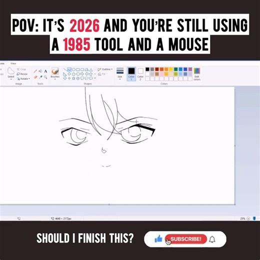 【 SpeedPaint 】How I Draw Anime on MS Paint With a Mouse 🤯