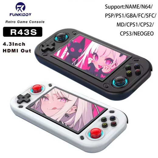 FUNKIDDY R43S Retro Handheld Game Consoles Open Source Linux System 4.3" IPS Screen Portable Video Game Console Support HDMI Out | Lazada PH