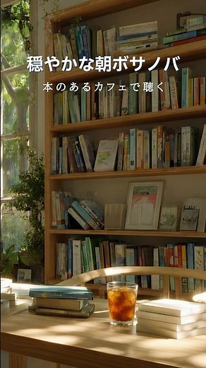 穏やかな朝ボサノバ📚本のあるカフェで聴く#朝ボサノバ #作業用BGM #shorts #朝カフェbgm