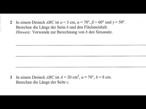 Sinus und Kosinussatz