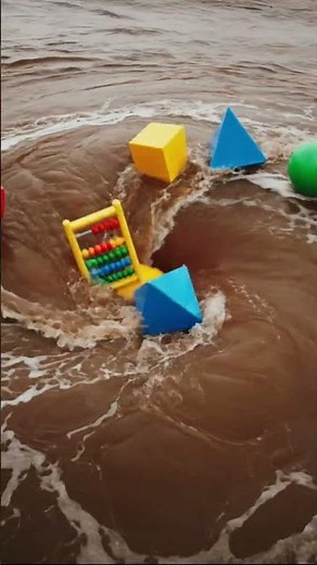 GEOMETRY SHAPES SUCKED by GIANT ARTIFICIAL WHIRLPOOL! (Shape Stability Test) | Whirlpool Lab