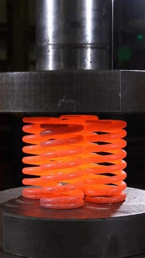 Red-Hot Steel Spring vs Hydraulic Press (INSANE Compression)