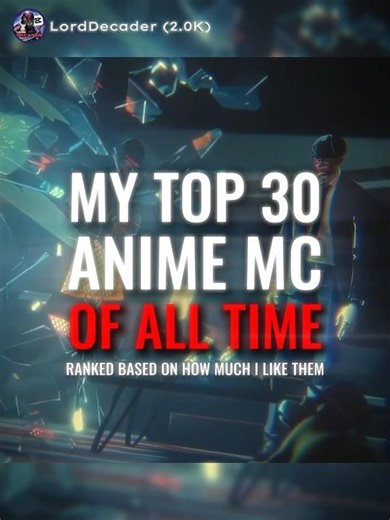 My Top 30 ANIME MC OF ALL TIME