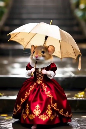 ✨ Enchanting Dancing Mouse in Victorian Dress | Cute Rainy Day Magic