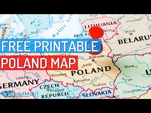 Free Printable High Detailed Poland Map with Ukraine Border Cities