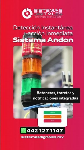 Sistema Andon es un sistema de alertas que se adapte a tu infraestructura