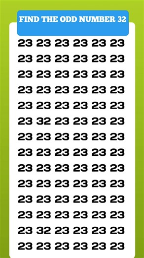 try to find the odd number 👉 32 within 8 second@#YouTube shorts