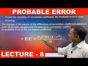 Probable Error | Short Sums | Linear Correlation | Statistics | Bcom Sem 1 | Lecture 8 | UGT