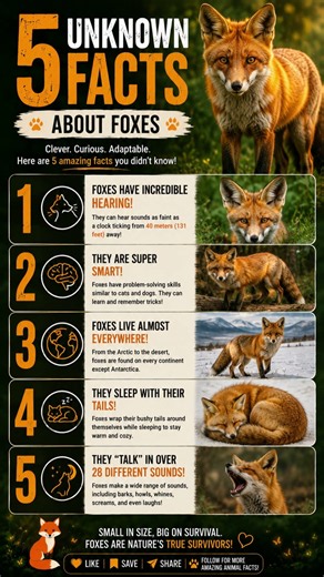 🦊 5 Unknown Facts About Foxes | Nature's Clever Survivors! #shorts