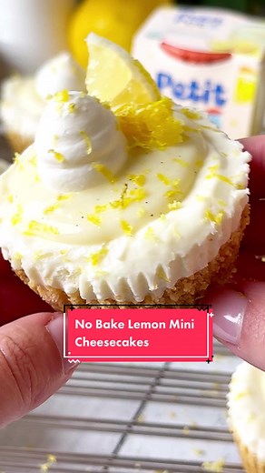 Squeeze the day🍋 No Bake Lemon Vanilla Mini Cheesecake Bites! Happy Friday! These mini cheesecakes are SO EASY to make! They are light and refreshing. The balance of lemon and vanilla makes them special. They only take 15 minutes to whip up, Refrigerate for 6 hrs or freeze for 2 hrs and you are ready to go! Full recipe below. Graham cracker crust: * 2 cups Graham cracker crumbs * 6 tbsp unsalted butter, melted Cheesecake Filling * 2, 8 oz.pkgs. cream cheese, room temp * 1/2 cup 2 tbsp granulate