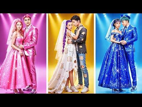 KPop Demon Hunters Rich Bride Couple VS Poor Bride Couple! Huntrix vs Saja Boys Love Story