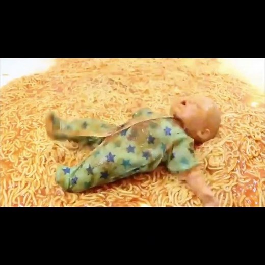 baby doll crying in spaghetti (Howtobasic)