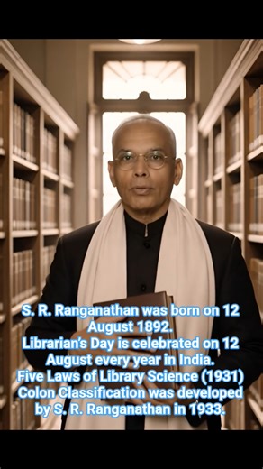 S. R. Ranganathan-12 August 1892.Librarian’s Day-12 August Five Laws of Library Science #shorts