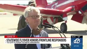 13K views · 213 reactions | A team of pilots embarked on a one-day, 15-city flyover of the state Saturday with a fleet of World War II-era aircraft to pay respect to those who have died from COVID-19 and to show support for front line heroes in healthcare and first responders. The full story: https://bit.ly/2SPH1dW | KATV Channel 7 | Facebook