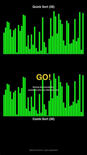 Quick Sort vs Comb Sort - Sorting Algorithm Race! #shorts
