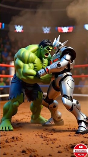Robot vs Hulk 😱 | The village arena shook”#shorts #ai #hulk