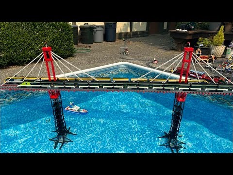 (POV) LEGO Train Over Pool by ‪@AFOLKFOLBricks‬