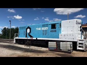 Rock Island 4506, an EMD GP7R Idling on Illinois Railway Museum Property
