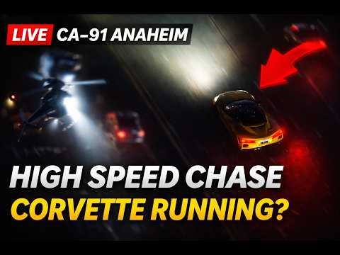 🔴 Breaking: Corvette High-Speed Pursuit on CA-91 Freeway – Anaheim CHP Chase Live