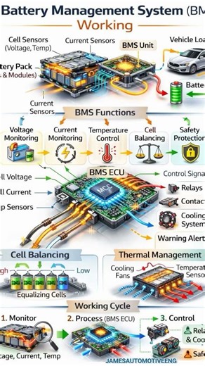 How Battery Management Systems (BMS) Work #BMS #EV #AutoElectrical #DIY #jamesautomotiveeng